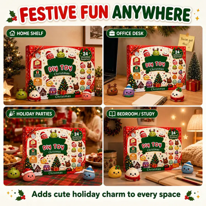 24-Day Kawaii Food Squishy Advent Calendar - 24 Surprise Mini Stress Relief Fidget Toys