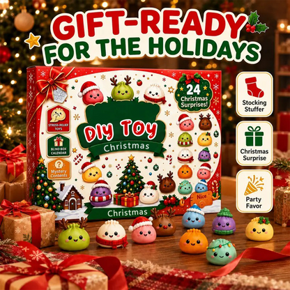 24-Day Kawaii Food Squishy Advent Calendar - 24 Surprise Mini Stress Relief Fidget Toys