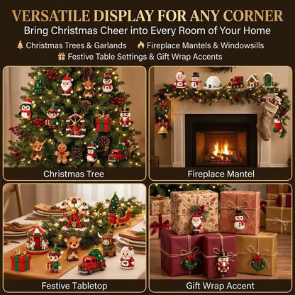 24-Day Christmas Brick Ornament Advent Calendar - DIY Mini Building Block Holiday Set with Hanging Loops